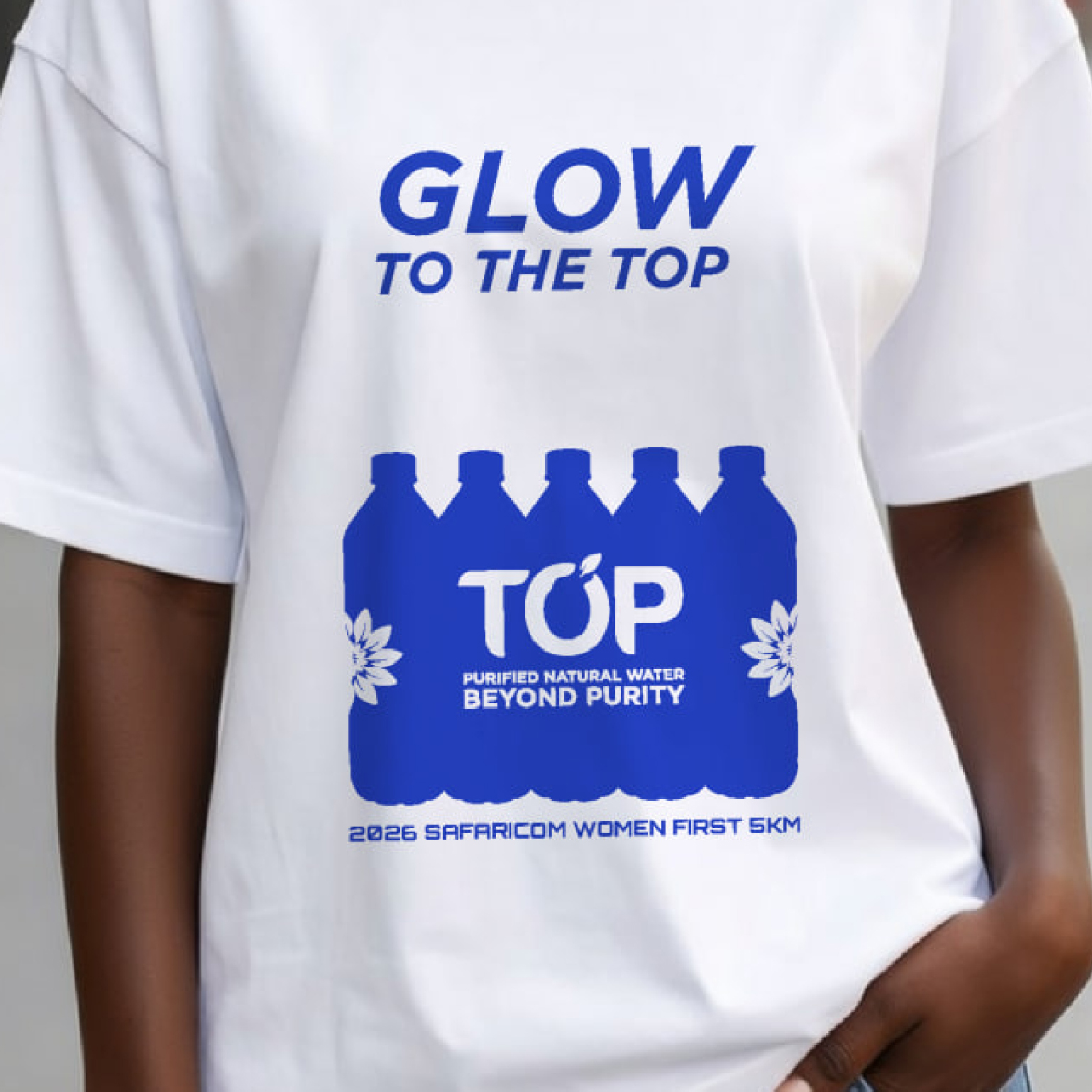 TOP Water branded t-shirt design mockup